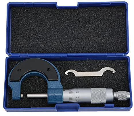 Micrometro 0 25mm Strumento di misurazione del diametro esterno in acciaio al carbonio Scala incisa al ad alta precisione per piccole scanalature Punte da trapano Frese Orologi