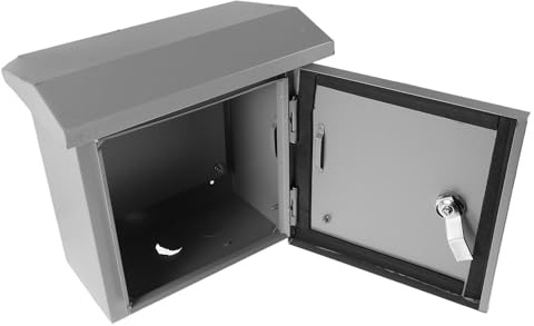 Anneome Outdoor Waterproof Electrical Box Small Breaker Box Iron Power Distribution Enclosure Rustproof Corrosion-Resistant Circuit Control Cabinet for Construction Sites 30x25x15cm