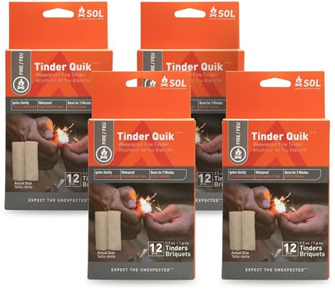 S.O.L. Survive Outdoors Longer Tinder-Quik Fire Starter, 12 Count (Pack of 4)
