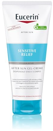 Eucerin After Sun Sensitive Relief Gel-Creme 200 ml, After-Sun-Pflege für Körper und Gesicht, Feuchtigkeitscreme mit leichter Textur für gestresste, empfindliche und zu Sonnenallergien neigende Haut