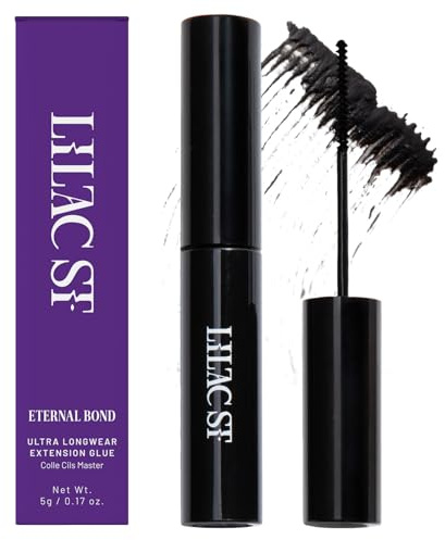 Lilac St - Eternal Bond (Black) - Lash Cluster Glue - Mini Mascara Wand Applicator - Strong & Flexible Hold - Waterproof - Sensitive Eyes Safe - Cruelty Free, Vegan, Women Founded - 0.16 fl oz