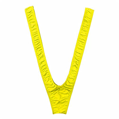 VemeFufu String G String Hommes Sexy Tanga Borat Sous-vêtements Hommes Hot V Sangle Mince Élastique Thong Masculin Culotte, jaune, Taille unique