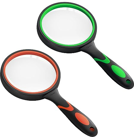 Lupas Grandes de 10 aumentos para Leer, Lupa de Mano para bobbies aplicadas a Libros de Ciencia, Insectos, observación de Pasatiempos, vástago de Mano Suave de para Personas Mayores