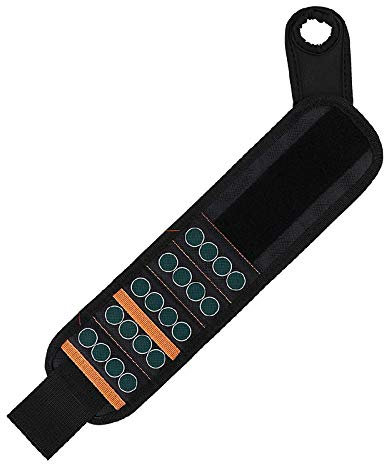 Zpoicaegn Magnetisches Armband 20 Leistungsstarke Magnete zum Halten Von Schrauben NäGel Bohrer Schwarz Magnet Armband Handwerker DIY Arbeit Werkzeug