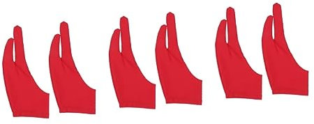 FRCOLOR 6 Piezas Guante De Tableta Gráfica Guantes Curvos De Dos Dedos Guantes De Dibujo Mitones Guante De Arte Digital Dibujo De Artista Guante De Dos Dedos Guante De Dibujo Escritura Y