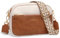 GOLF QUALITY Kleine Damen Umhängetaschen, Bauchtasche Herren Handy Crossbody Bag Damen Leder Crossbody Bag Kartenschlitz Brusttasche mit Verstellbar Abnehmbar Breiter Gurt, Weiß Braun
