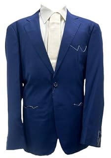 Generico Abito Uomo Sartoriale Made in Italy, Regular Fit, Fresco Lana Tasmania, Blu, 46-60 (IT, Numero, 52 Regular,6 Bluette) Primavera Estate