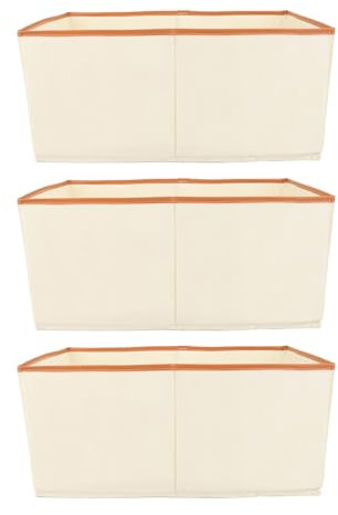 Riuulity Cestino in Tessuto Non Tessuto, Cestelli Portaoggetti Avvolti in PU con Maniglia, Piastra Inferiore per L'organizzazione 'Armadio per Uso Domestico (44 * 25 * 20 cm)