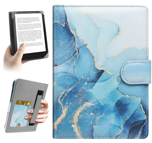 HoYiXi Universal Funda 6.8'' 7 E-Book Reade Compatible con Pocketbook/Tolino/Sony/Kindle Paperwhite/Kobo Clara HD/Kobo Clara 2E,6-7 eReade Cover Case, Dali Azul