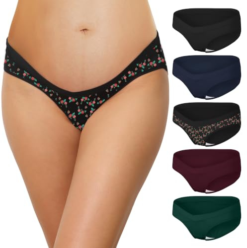 INNERSY Maternity Knickers Under Bump Pregnancy Postpartum Underwear 5 Pack