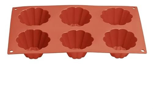 Vogue Silicone Brioche Mould 6 Cup - Baking Molds for Desserts, Jelly, Candy JA310