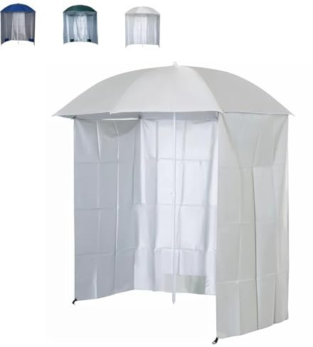 Ombrellone da spiaggia portatile con parete laterale, impermeabile, protezione UV, tenda da pesca e patio, grande tettoia ideale per riparo dal sole all'aperto (beige)