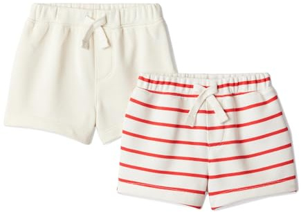 Amazon Essentials x Sofia Grainge Pantalones Cortos de Felpa Francesa de Punto sin Cordones Bebé-Niños, Pack de 2
