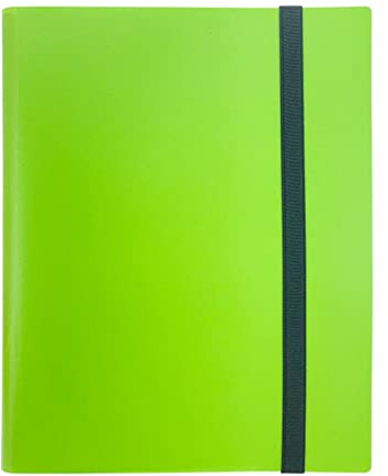 FewNvWa Carpeta para Tarjetas de 9 Bolsillos, álbum de Tarjetas, Fundas para álbumes con 360 Ranuras, Material PP, Apertura Lateral, Banda Elástica para, Verde