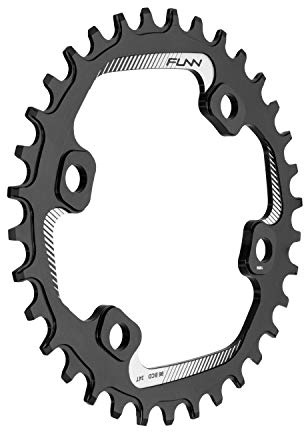 Funn Solo Pignone Narrow Wide per Catena a 9 10 11 12 Velocità, Adatto per Guarnitura con Interfaccia BCD Asimmetrica da 96mm, Pignone per Catena per Bicicletta a Singola Velocità (34 Denti, Nero)