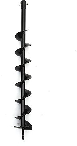 10x80cm Hole Digger Earth Auger Metal Drill Bit 100mm Diameter 800mm Length Petrol Garden Bulb Fence Post Hole Plant Tree Borer Driller