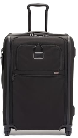 TUMI - Alpha Medium Dual Access Erweiterbares 4-Rad Kariertes Gepäck – Reißverschluss-Erweiterung, Koffer mit mittlerer Kapazität – TSA-Schloss, Dunkles Schwarz, Einheitsgröße, Alpha 3 Short Trip
