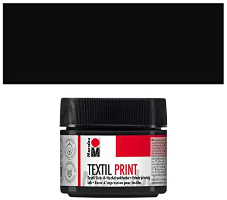 CREATIV DISCOUNT Textil Print/Stoffdruck/Siebdruckfarbe, 100ml, Lampenschwarz