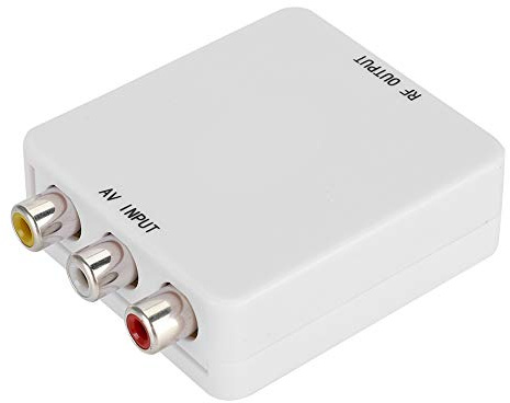 Wendry AV till RF, AV till RF mini-videoomvandlare, förarlös adapter, TV-signalväljare för TV, VHS-videoinspelare, DVD-inspelare, etc. (67,25 MHz 61,25 MHz)