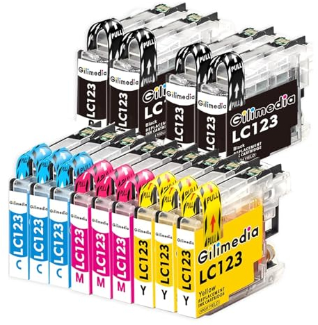 GILIMEDIA LC123 LC123XL Patronen Kompatibel für Brother LC123 LC-123 für Brother DCP-J4110DW MFC-J470DW MFC-J4410DW DCP-J552DW MFC-J6720DW MFC-J6520DW MFC-J870DW MFC-J6920DW