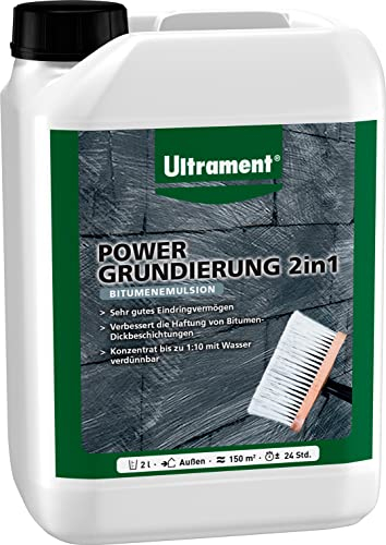 Ultrament Power Grundierung 2 in 1, Bitumenemulsion, für Außen, 2 Liter