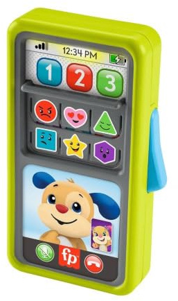 Fisher-Price lärande kul 2-i-1 smartphone - leksakstelefon med lampor och 75+ låtar, version: Czech; engelska; ungerska; polska; Slovak, HNL43