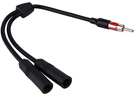 Divisor Automático De Antena De Radio Para Automóvil, Adaptador Divisor De Antena De Radio AM FM Para Automóvil 1 Macho A 2 Cable Conector Hembra Para Vehículo Camión SUV Automóvil 30.5 Cm Negro