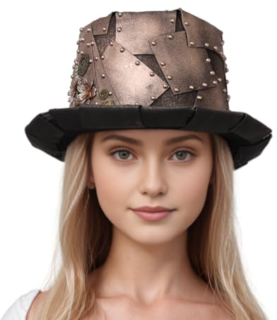 CAMDOM Steampunk-Zylinderhut für Erwachsene, Kostüm-Zubehör, Mottoparty, Kopfbedeckung, Halloween-Kostüm