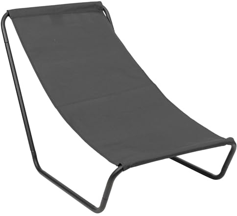 Harbour Housewares Sun Lounger - Black - Pack of 1 - Canvas Outdoor Lawn Sunlounger Chair Lightweight Portable Chair for Garden, Beach, Picnic, Fishing