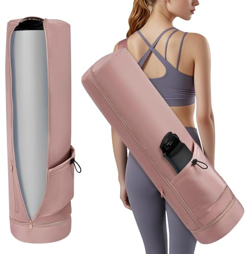 Aucuu Borsa per Tappetino Yoga, Borsa da Yoga Donna, Borsa Yoga Porta Tappetino con Tracolla Regolabile, Tappetino da Yoga con Scomparto Umido Tasca, per Pilates, Fitness, Yoga