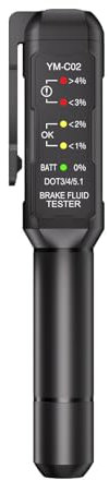Bremsflüssigkeitstester,Bremsflüssigkeits-Feuchtigkeitstester - Hochempfindliches Bremsdiagnosetestgerät, Bremsprüfgerät,Ölfeuchtetester mit 5 LED-Anzeigen, Bremsflüssigkeitsgehaltsdetektor für Bremsf