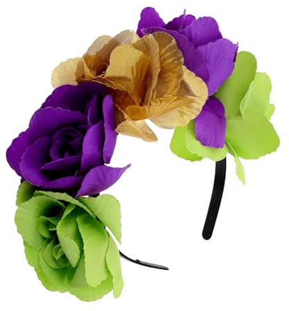 BESTYASH Fascia Per Di Fiori Di Tessuto Per Halloween Dei Morti Copricapo Floreale Ed Per Costumi e Decorazioni Per Festival