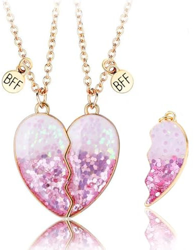 AFCJLTO Collana BFF Cuori Spezzati dell'Amicizia - Gioielli Regalo per Bambine e Ragazze