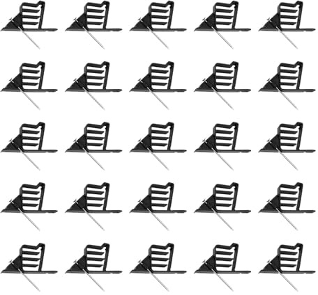 NOENNULL Pilatistas de Alambre Eléctrico de 25 Piezas, Clips de Fijación de Alambre de Plástico y Uñas de Acero Inoxidable en Orden Básico de Cable Múltiple, Fijando Cables en Madera, (Negro)
