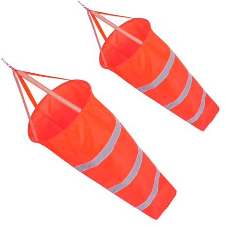 Toyvian 2 Mangas de Viento para Aeropuerto: Mangas de Viento Impermeables para Exteriores - Tela Oxford Reflectante, Ideal para medir el Viento en Obras y aeropuertos.