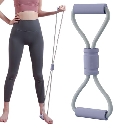 Fascia di resistenza – Forma 8 fasce di resistenza | Fascia elastica toracica | Fasce per esercizi con manici | Attrezzatura fitness antiscivolo per allenamento della, tonificazione muscolare