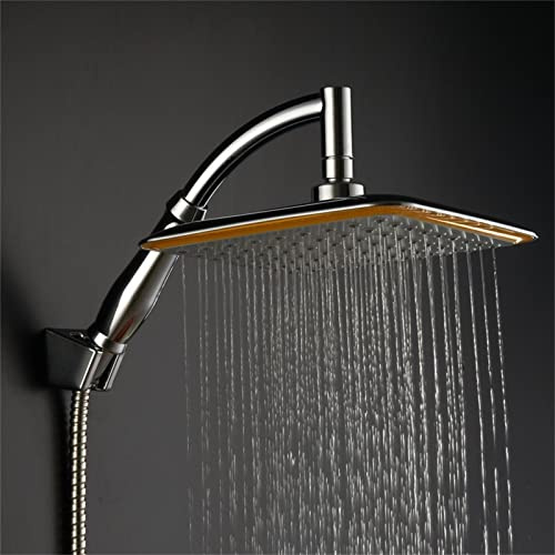 Cabezal de ducha tipo lluvia, cabezal de ducha cuadrado de alta presión, ajuste universal de 360 ​​grados, cabezal de ducha en cascada con salida de agua delicada en la parte