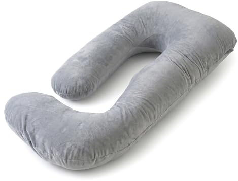 COSYLAND Cuscino Gravidanza, 2-in-1 in Cotone, 155 x 75 x 60 cm, Grigio