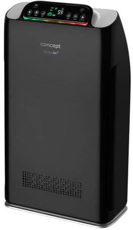 CONCEPT Hausgeräte Perfect Air SMART CA2000 Purificateur d'air 320 m3/h 7 niveaux de filtration HEPA-13 Filtre à poussière ioniseur Filtre à charbon 99,9% Application mobile Noir