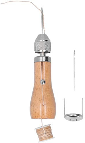 Punzón de Costura de Cuero, Aguja de Coser de Cuero Punzón de Coser a Mano Kit de Agujas de Cosido Profesional para Bolsas de Tela de Artesanía de Cuero Diy