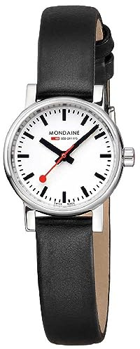 Mondaine Damen Armbanduhr evo2 mit Armband aus veganem Traubenleder, Wasserdichtigkeit: 5 Bar, Gehäusedurchmesser: 26 mm, MSE.26110.LBV