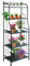 CXRYLZ-FUR Blumenregal Metall, 5 Tire Schwarz Pflanzenständer mit 10 Haken, Pflanzenregal Blumenständer Lagerregal Blumentreppe Pflanzentreppe Gartenregal Plant Stand für Indoor Outdoor Balkon Küche