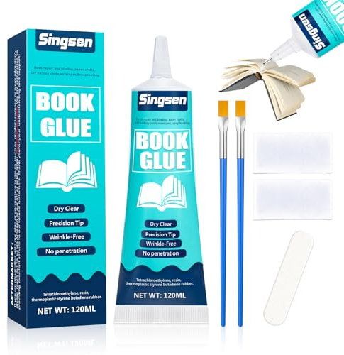 120ml Book Glue, Clear Paper Glue, Acid-Free, Suitable For Paper Repair And Book Binding Particularly Ideal For Envelopes, Postcards, Greeting Cards, Decorative Prints, Invitations And DIY Crafts