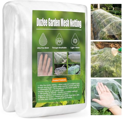 Ultra-Fine Mesh Garden Netting Plant Netting Covers Thickened Insect Bird Butterfly Protection Net, Durable Cover for Vegetables Fruits Flowers Crops Greenhouse Raised Beds (10x16.5ft/3x5m)