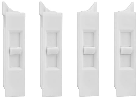 BOLWHAO Window Tilt Latch Replacement Parts, 2 Pairs Snap in Tilt Latch Left and Right Set, Spring Loaded Sliding Window Latch Lock for Home Window Accessories Parts, White
