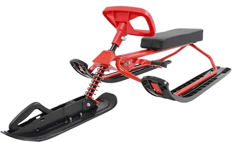 Luge de ski avec freins - Volant - Luge à neige - Pour enfants et adultes - Pour enfants à partir de 5 ans - Max 100 kg - 50 x 120 x 38 cm