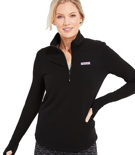 vineyard vines Women's Dreamcloth Relaxed Shep Shirt Pullover Sweater, Jet Black, XL