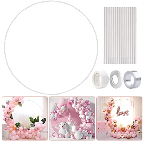 Ballonbogen Gestell,Ballon Bogen Ständer,Ballon Kreis Rahmen Kit,Luftballon Bogen,Rund Ballonbogen Gestell mit Ballon Kleber Punkt, ballonbogen für Hochzeit Geburtstag Abschlussfeier Party Dekoration