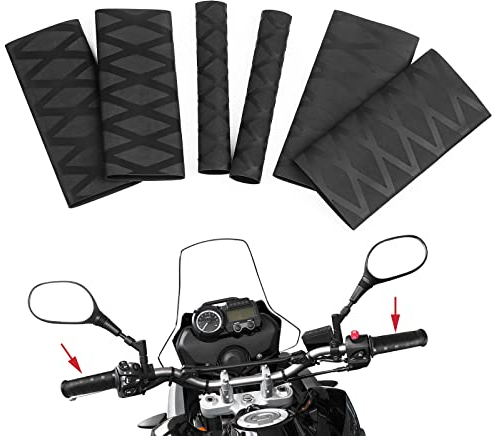 WALLFID - Funda de mango de moto termorretráctil antideslizante, fácil de resolver el envejecimiento de las manos pegajosas, compatible con el mango Ducati Honda Yamaha (textura de malla)