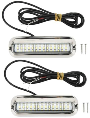 Marine LED Lights, Marine LED Lights 42LEDS Waterproof Underwater LED Boat Light 10V-30V DC Drain Plug Light Replacement for Yachts Boat(White Light)